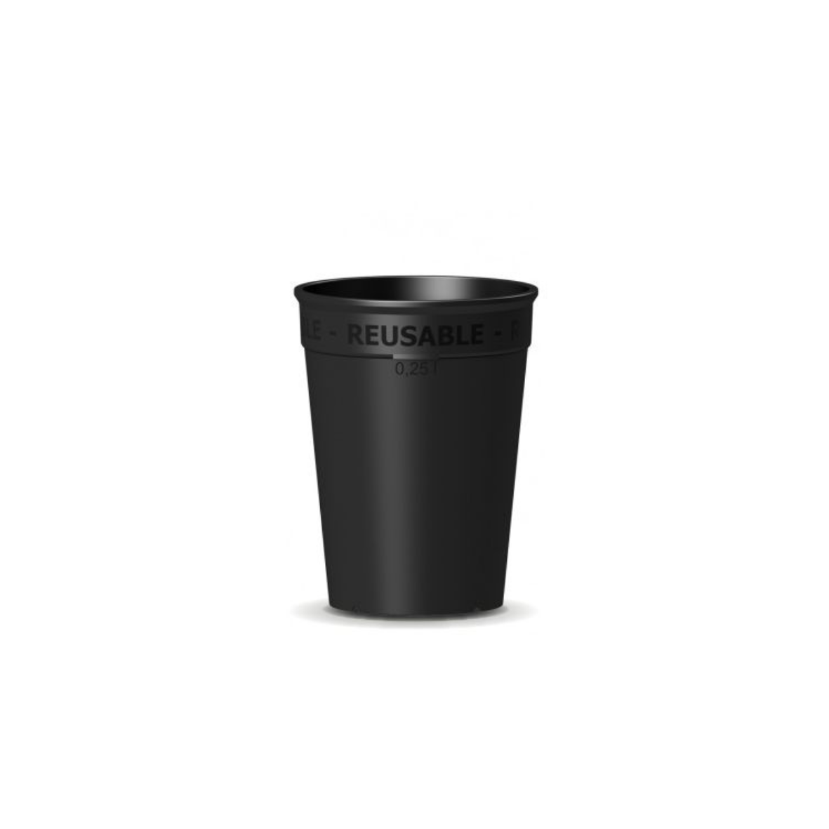 Coffee to go Becher schwarz 0,25 l Mehrweg  Kaffeebecher mit oder ohne Deckel bestellbar 