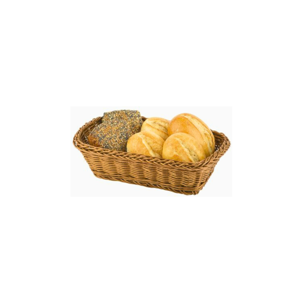 Brot- und Obstkorb rechteckig, braun, Poly-Rattan, 230 x 170 x 75 mm